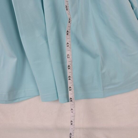 Dokotoo Aqua Blue Flutter Sleeve Midi Dress Women Size L V-Neck Fit & Flare - Picture 4 of 10